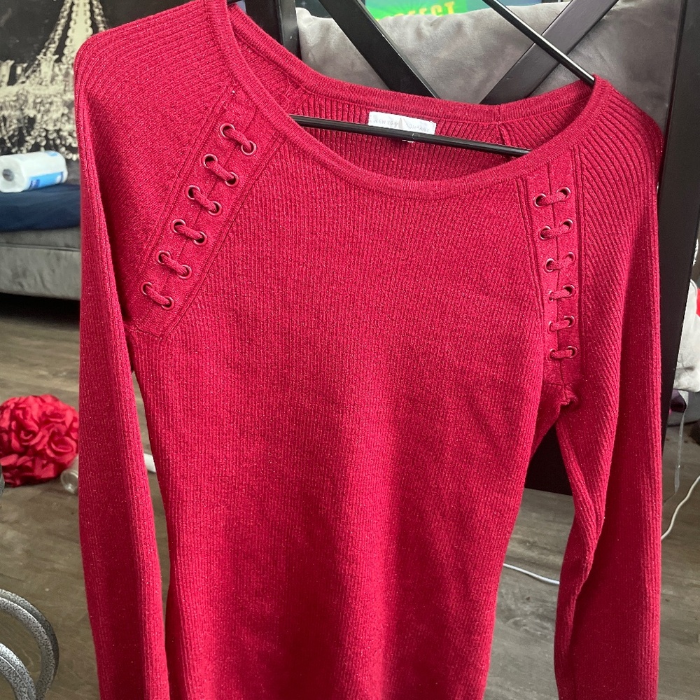 NY&C Red Sparkle Sweater